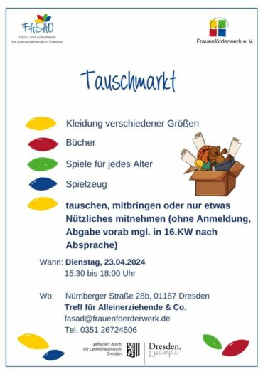 Tauschmarkt für Kindersachen im Treff für Alleinerziehende & Co - C FFW